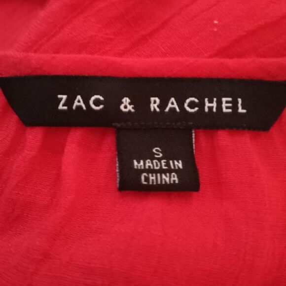 ZAC & RACHEL RED BEADED BOHO-INSPIRED BLOUSE SZ.S EUC - Picture 4 of 6